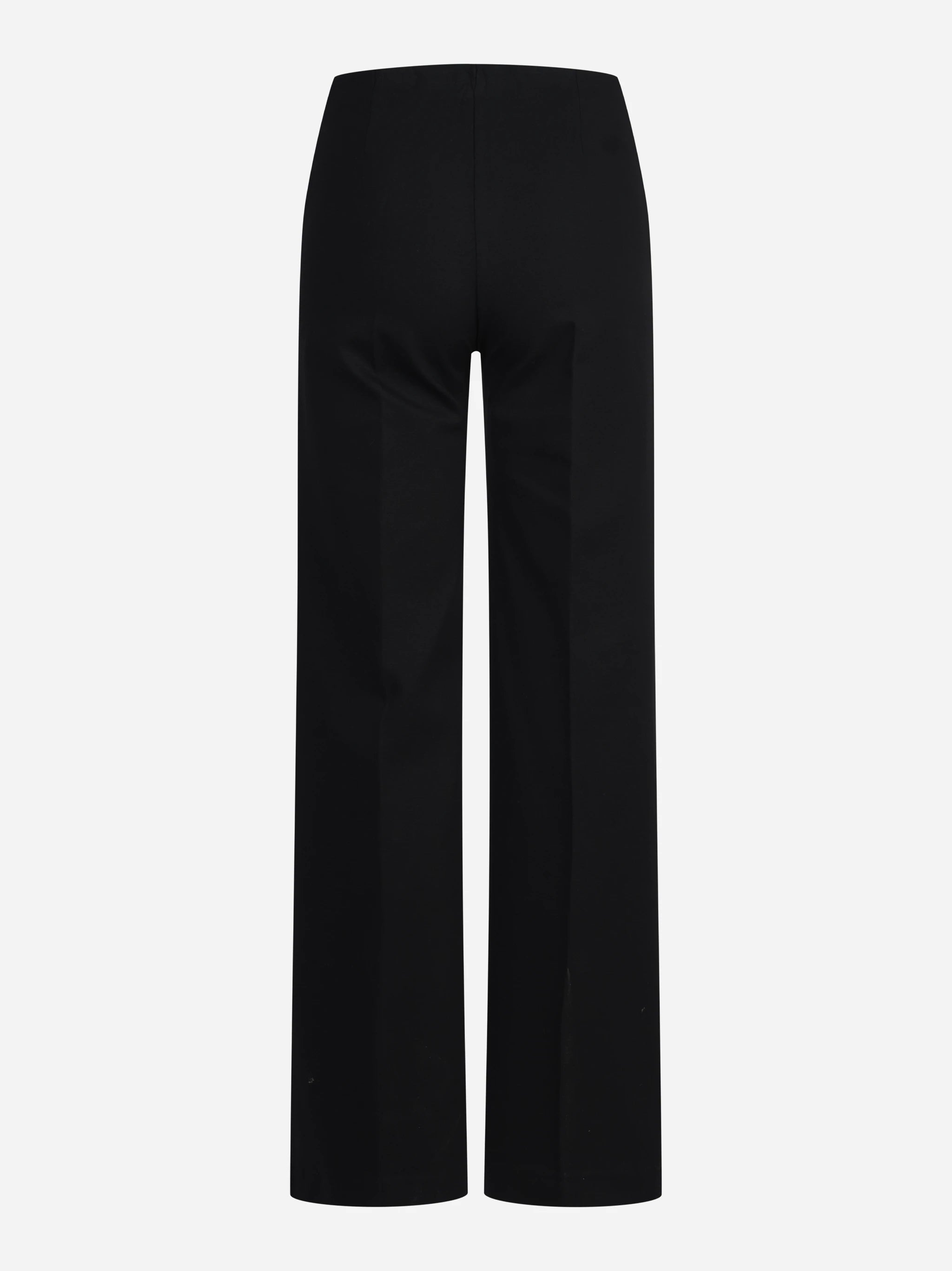 Pantaloni wide leg in viscosa neri - vista posteriore