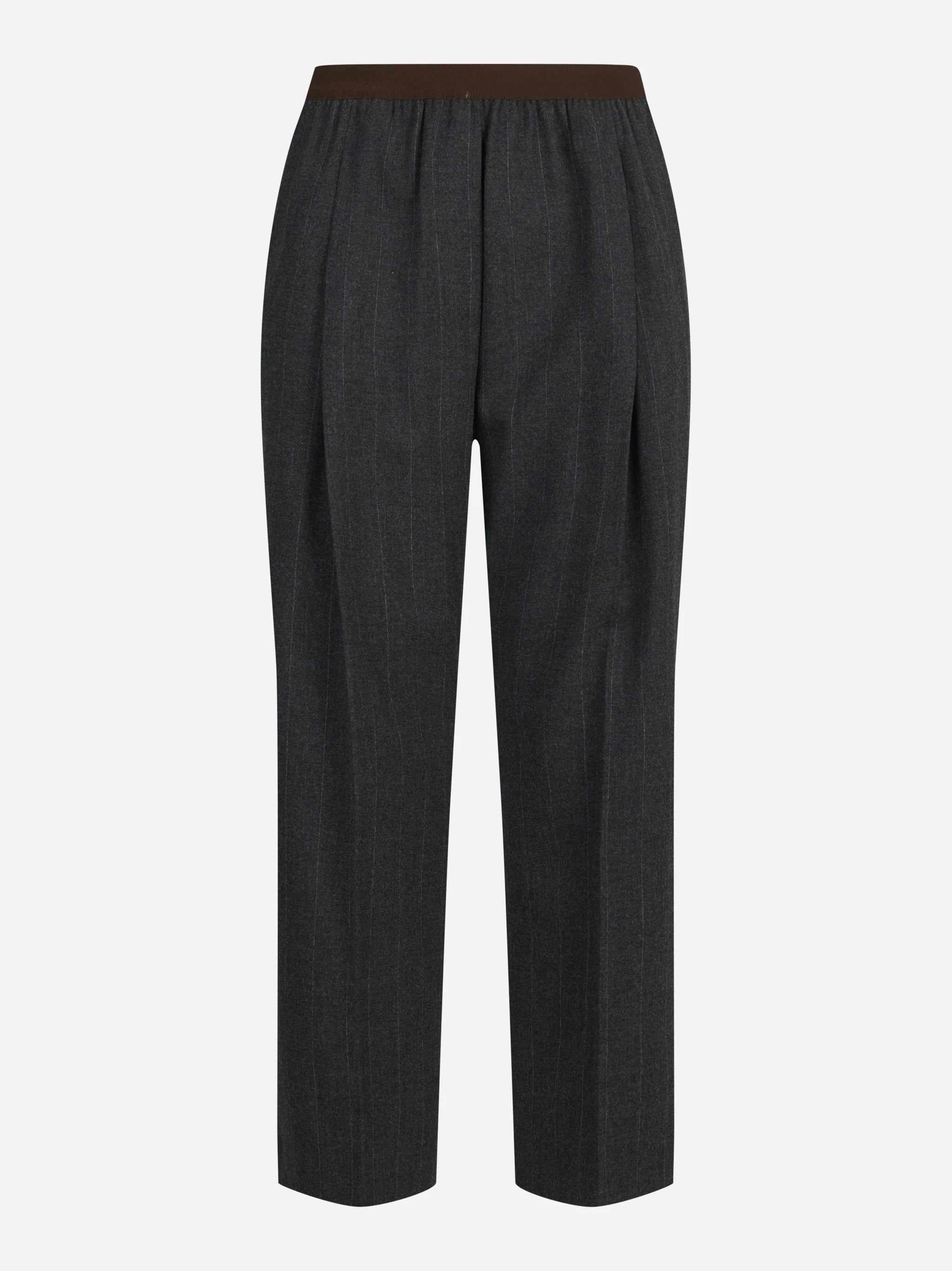 Pantaloni con vita elasticizzata grigi - vista frontale