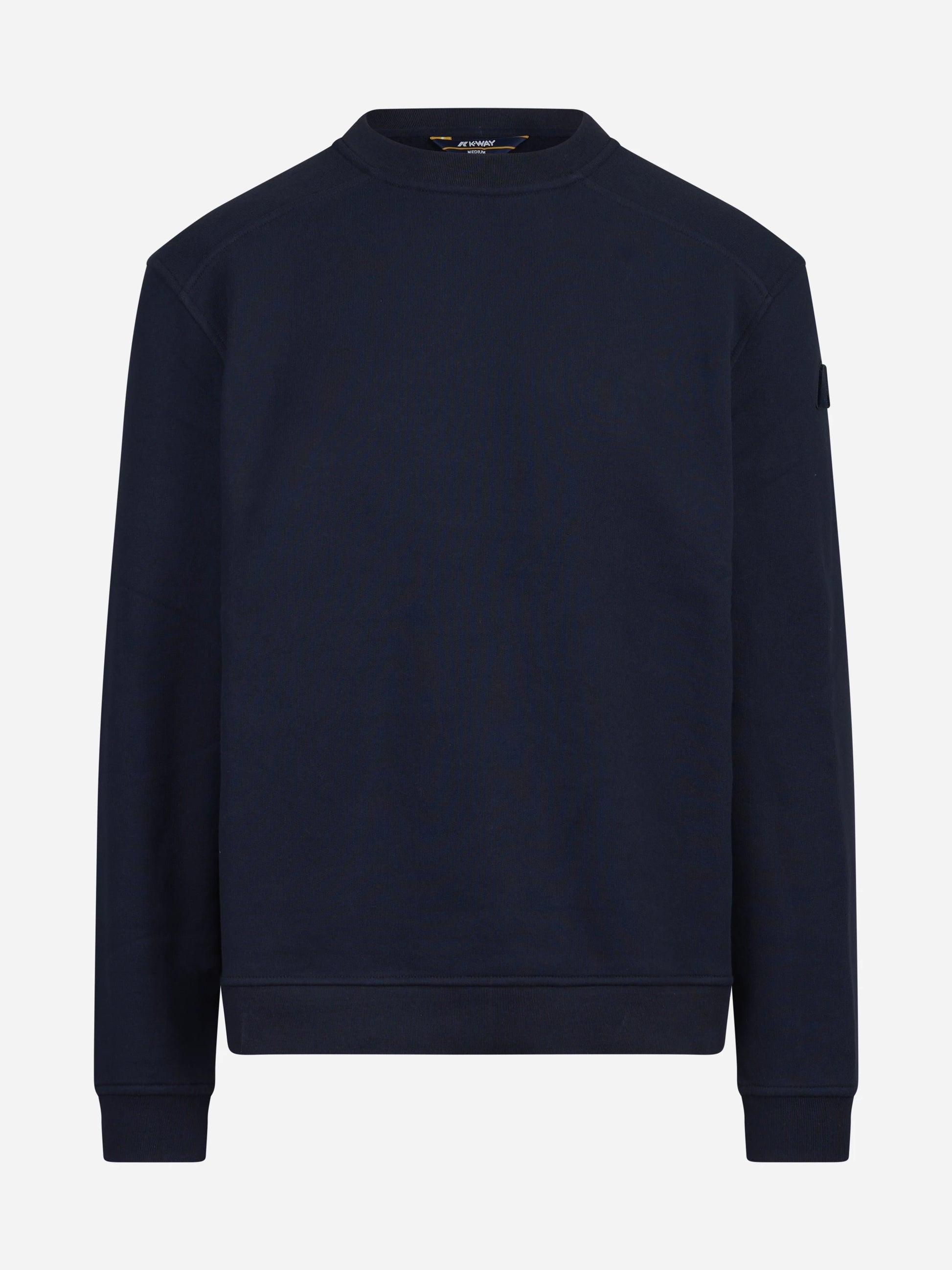 Felpa girocollo in cotone blu - vista frontale