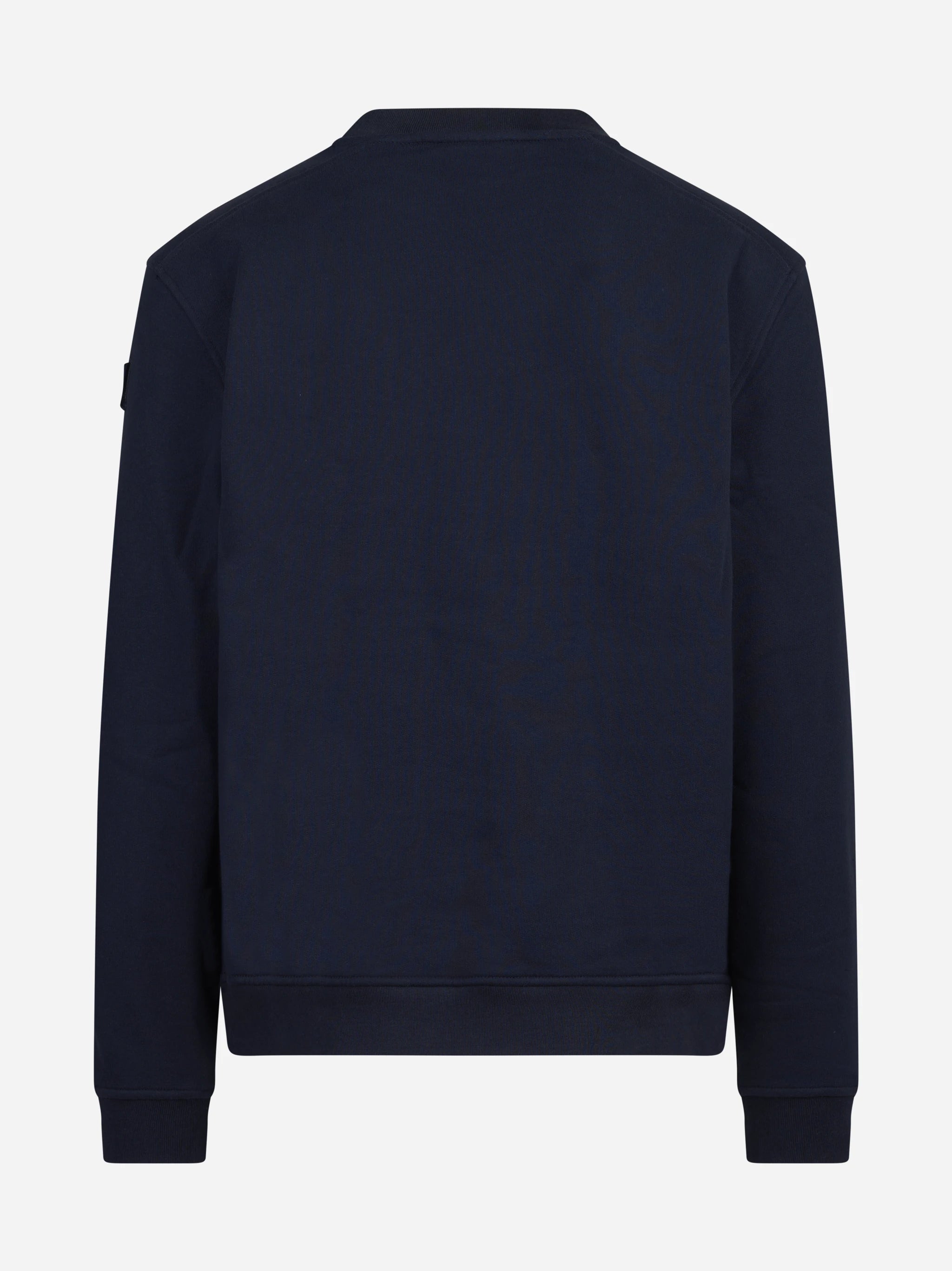Felpa girocollo in cotone blu - vista posteriore
