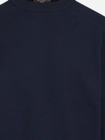 Felpa girocollo in cotone blu - dettaglio prodotto
