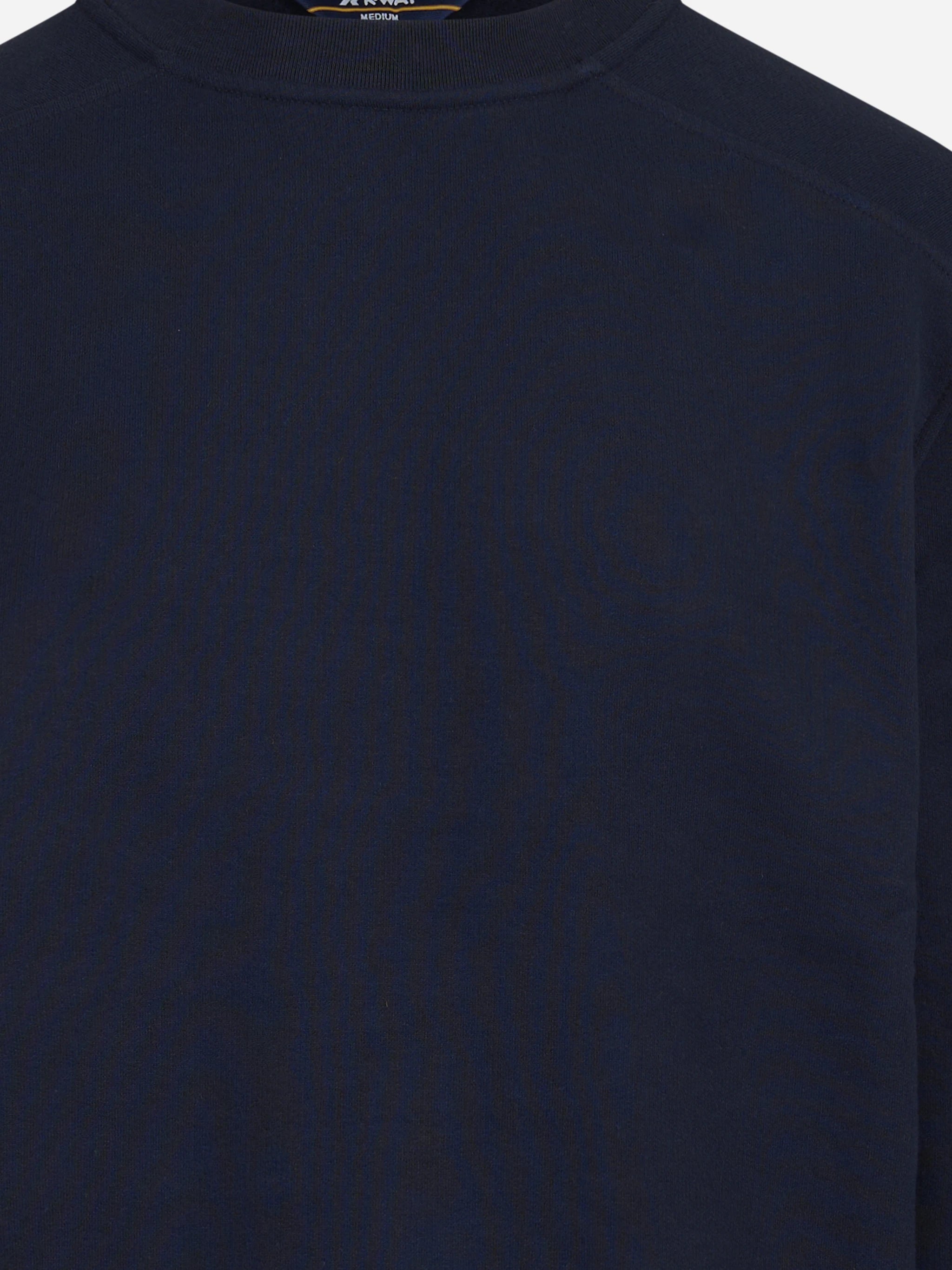 Felpa girocollo in cotone blu - dettaglio prodotto