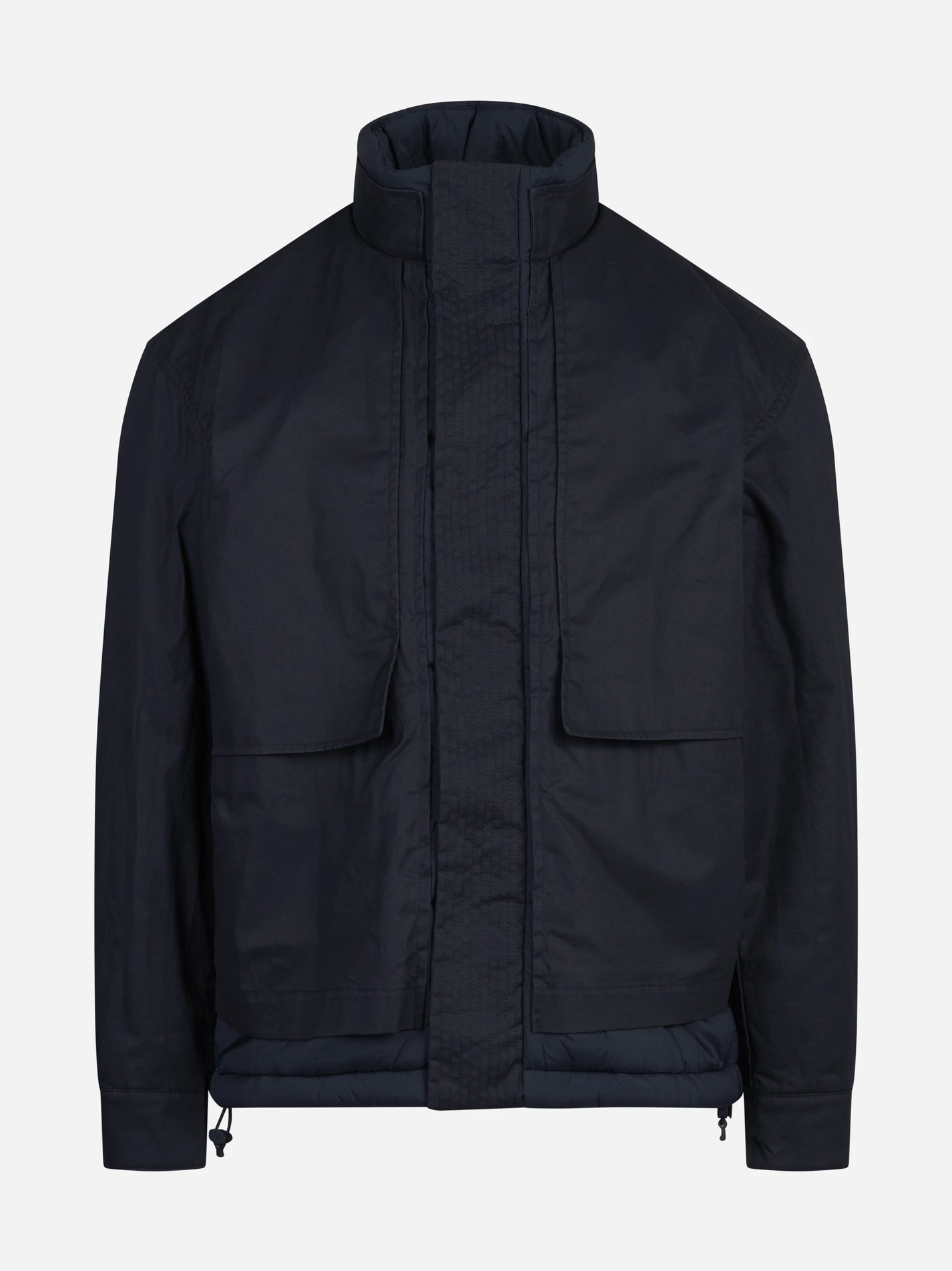Giacca tecnica con collo alto blu - vista frontale