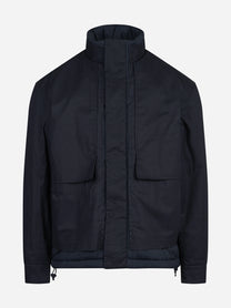 Giacca tecnica con collo alto blu - vista frontale