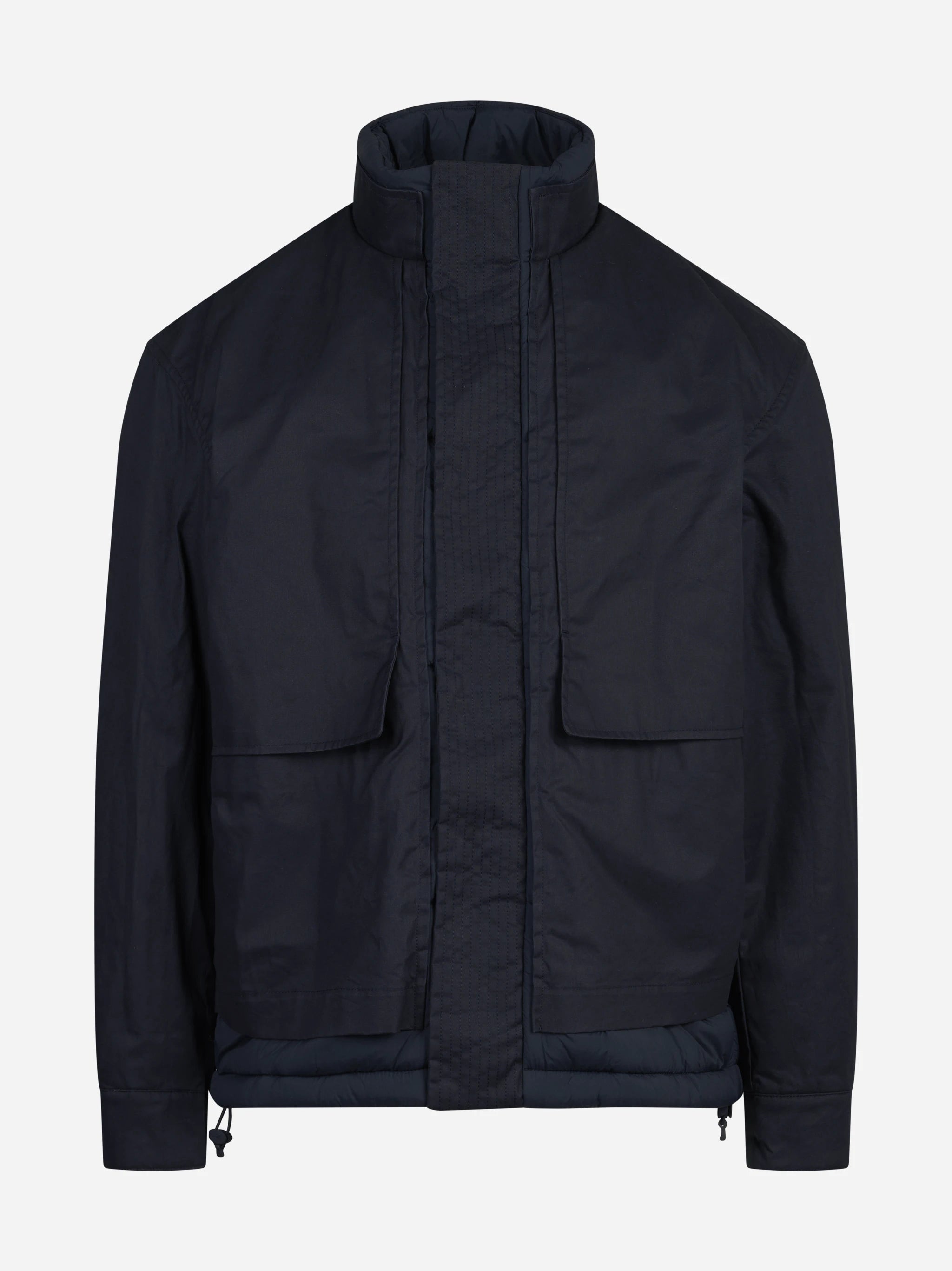 Giacca tecnica con collo alto blu - vista frontale