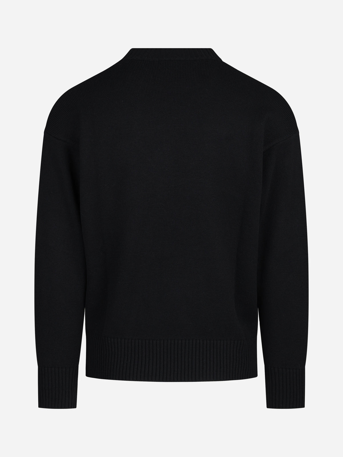 Maglia girocollo oversize in lana e cotone nera - vista posteriore