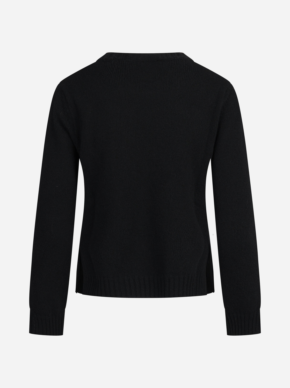 Maglia girocollo in lana e cashmere nera - vista posteriore