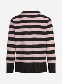 Maglia girocollo a righe in lana e cashmere - vista posteriore