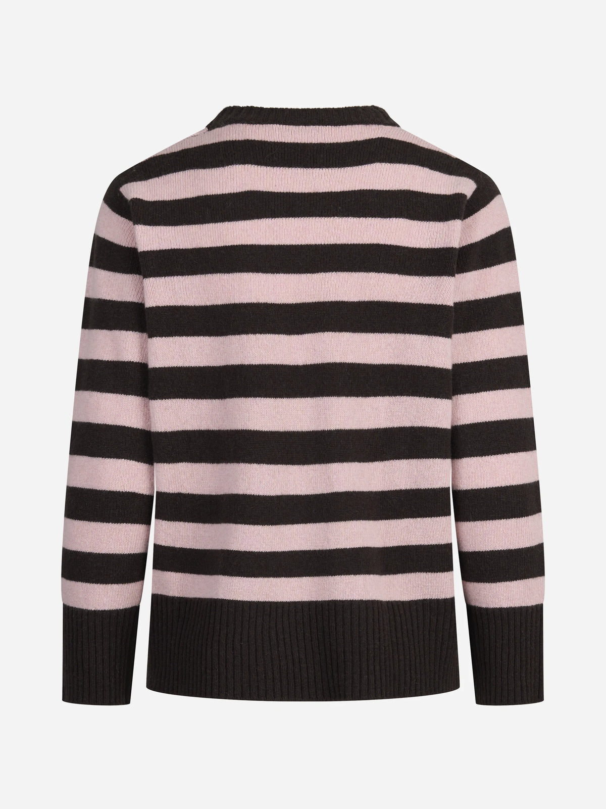 Maglia girocollo a righe in lana e cashmere - vista posteriore