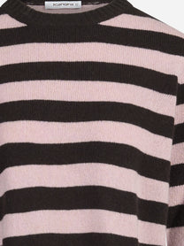 Maglia girocollo a righe in lana e cashmere - dettaglio del prodotto