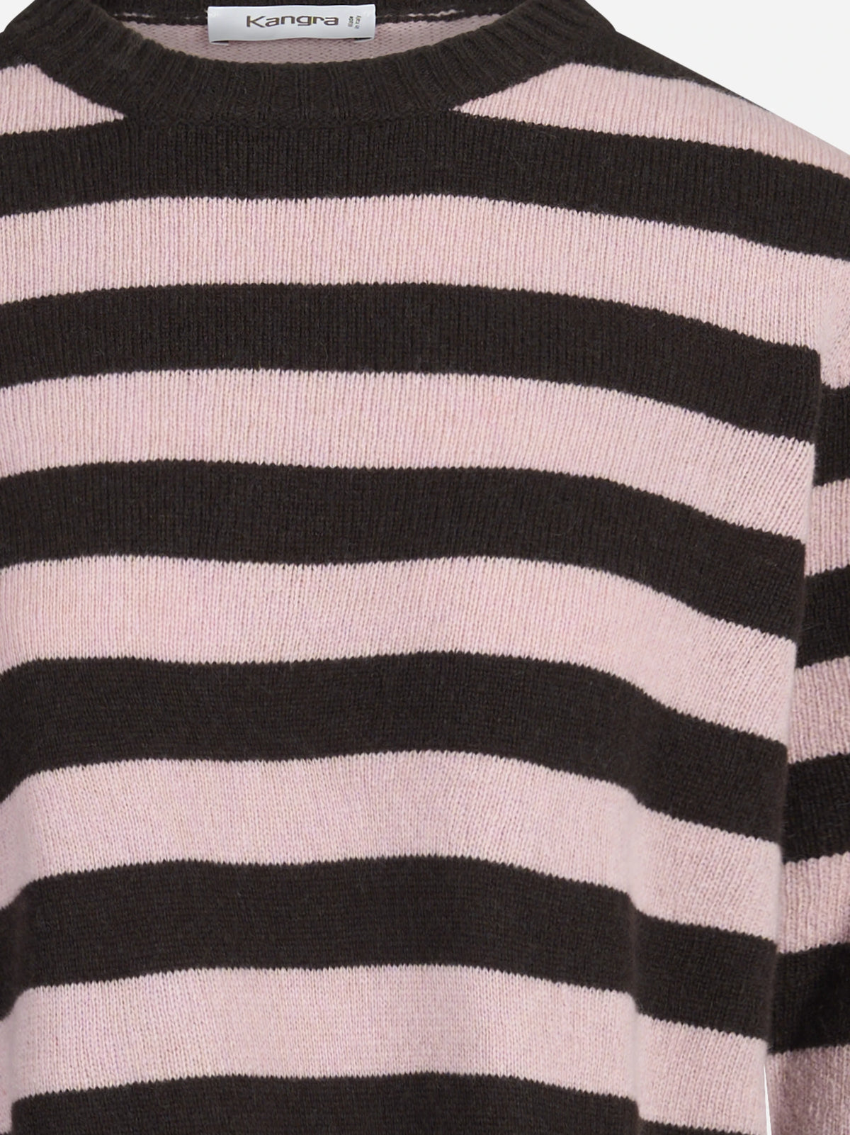 Maglia girocollo a righe in lana e cashmere - dettaglio del prodotto