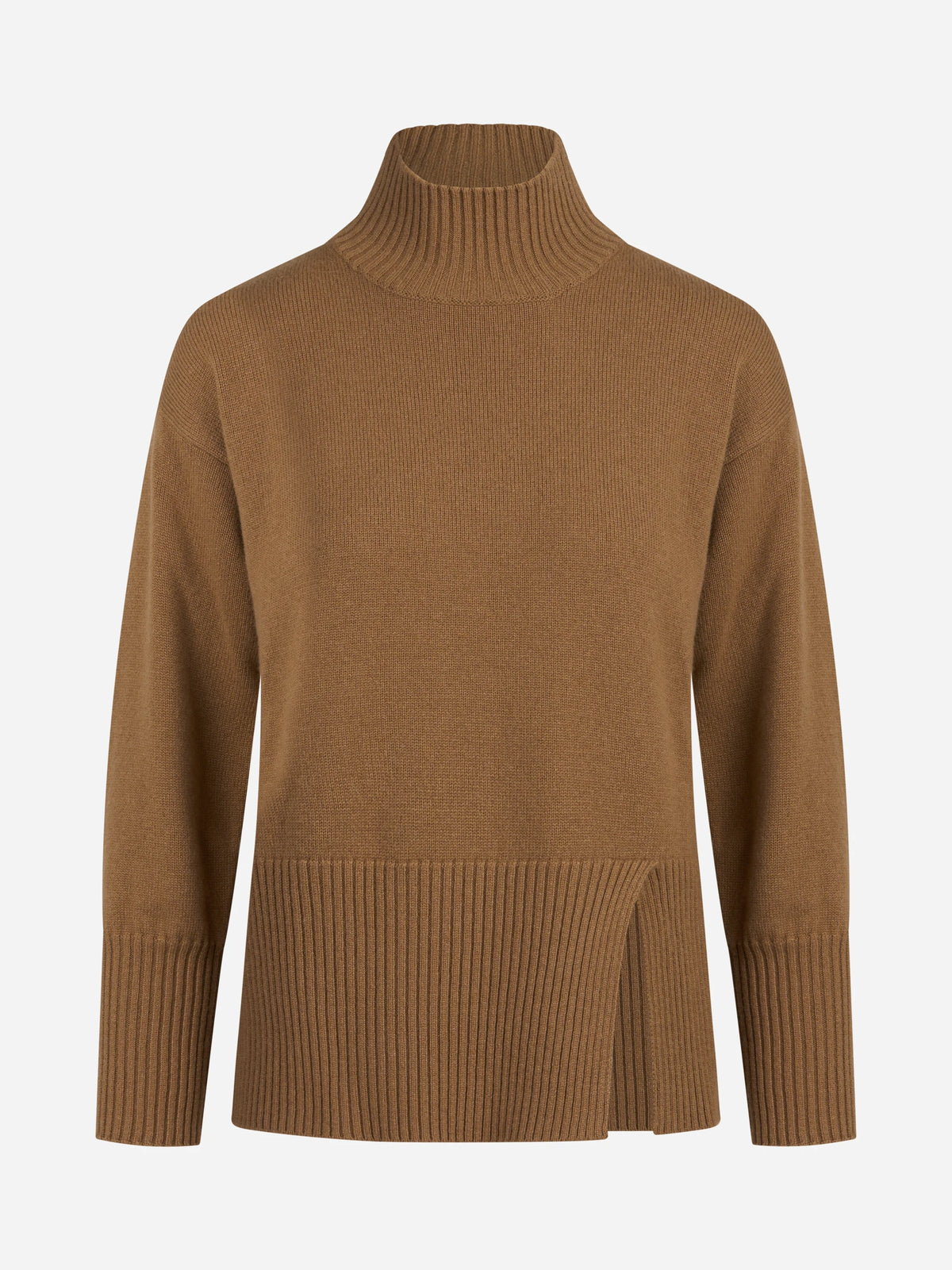 Maglia a lupetto in cashmere beige - vista frontale