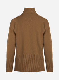 Maglia a lupetto in cashmere beige - vista posteriore