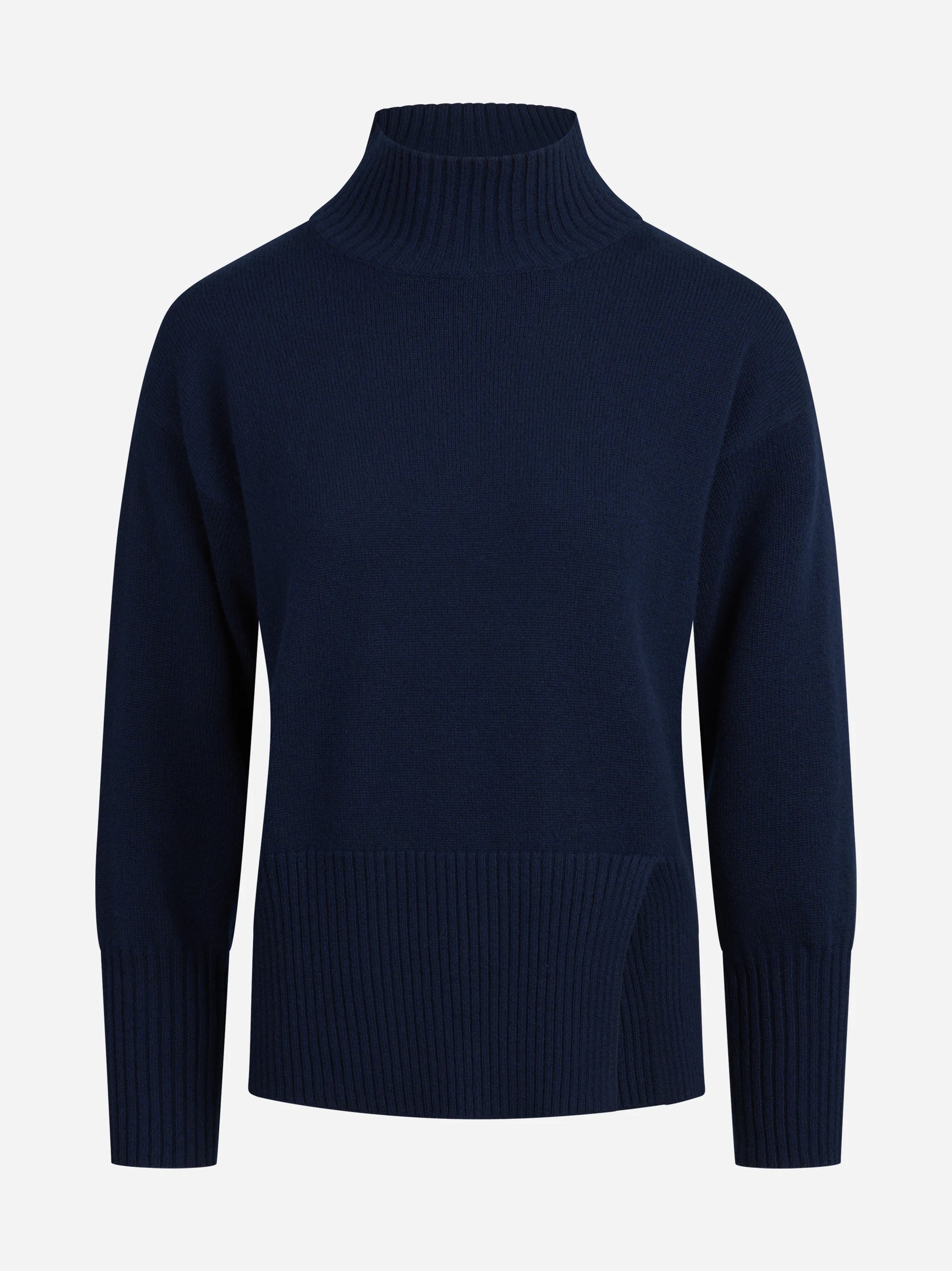 Lupetto in puro cashmere blu - vista frontale