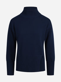 Lupetto in puro cashmere blu - vista frontale