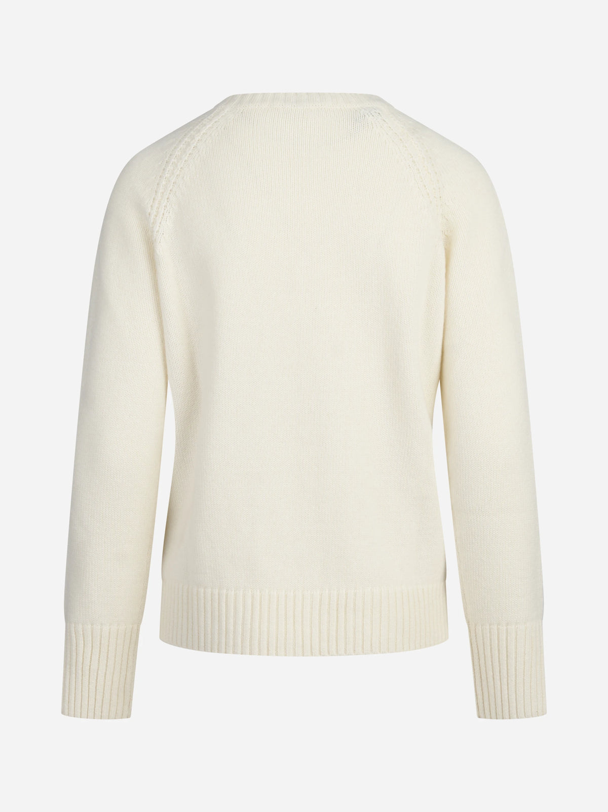 Maglia in cashmere con treccia bianco - dettaglio del prodotto
