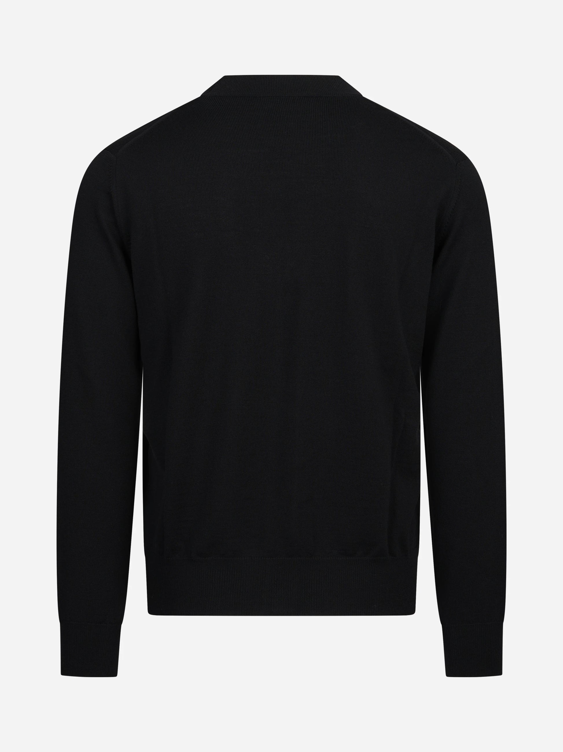 Cardigan rasato in lana vergine nero