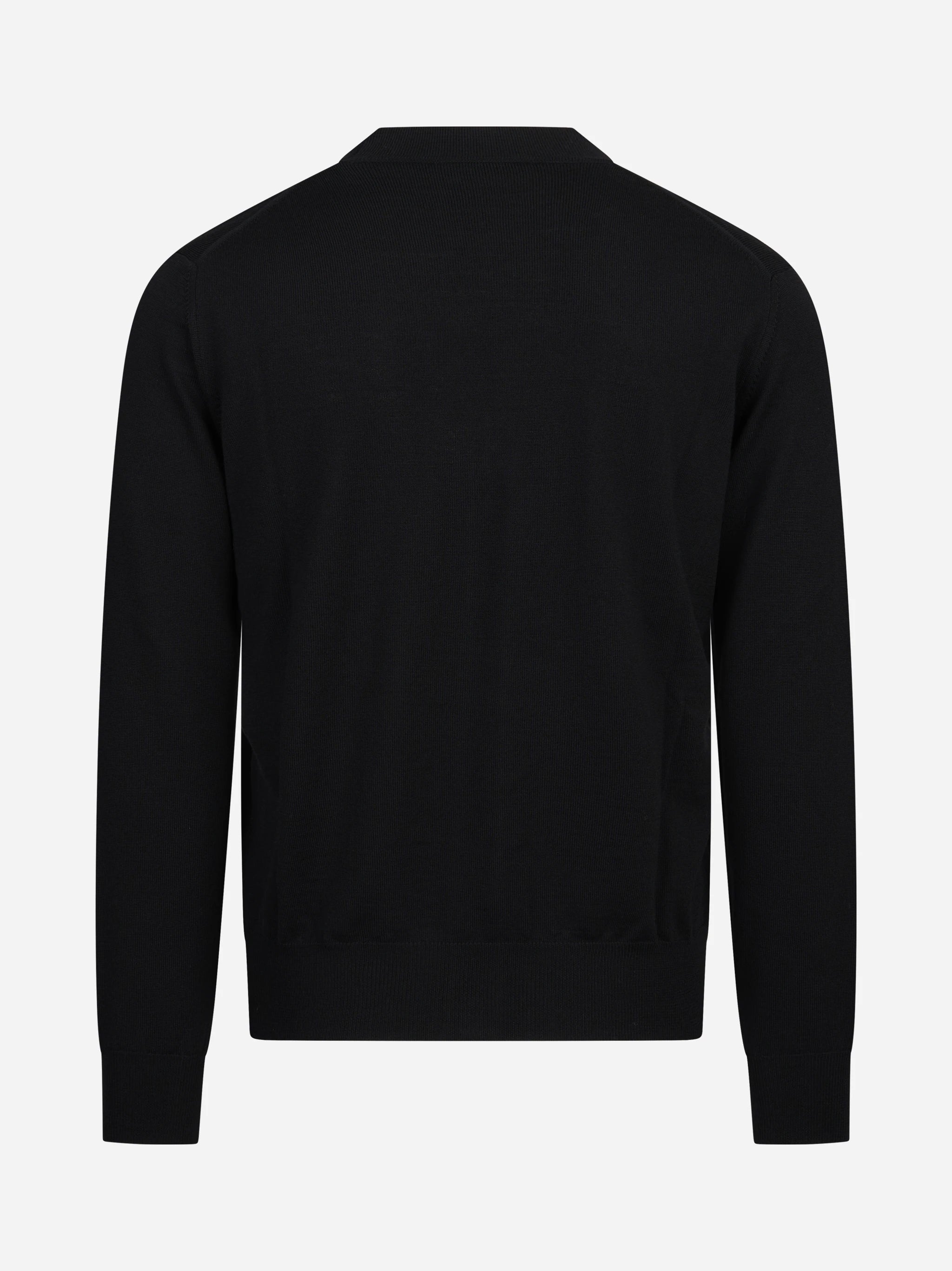 Cardigan rasato in lana vergine nero