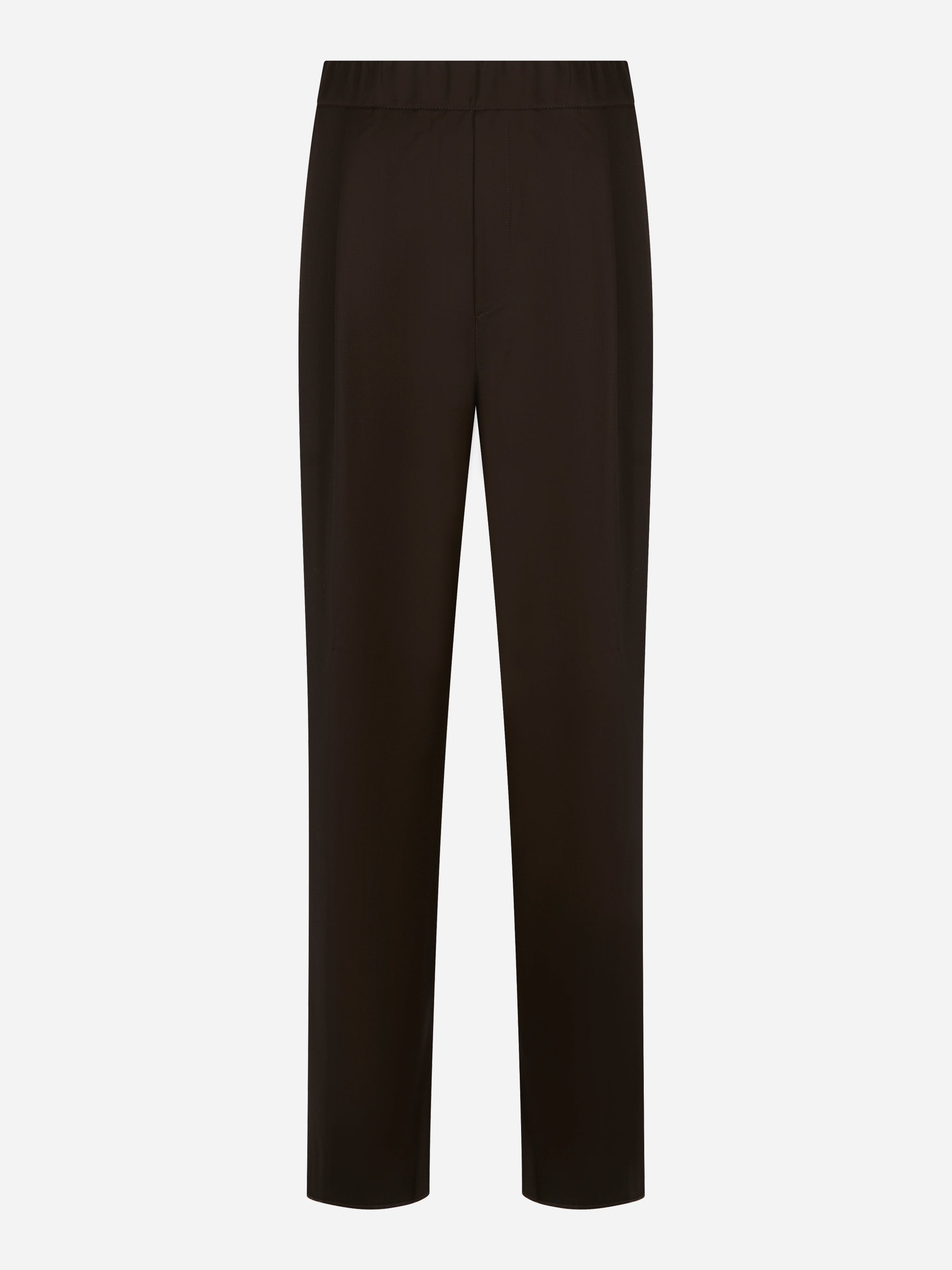 Pantalone Laneus loose fit in fresco lana color testa di moro - fronte