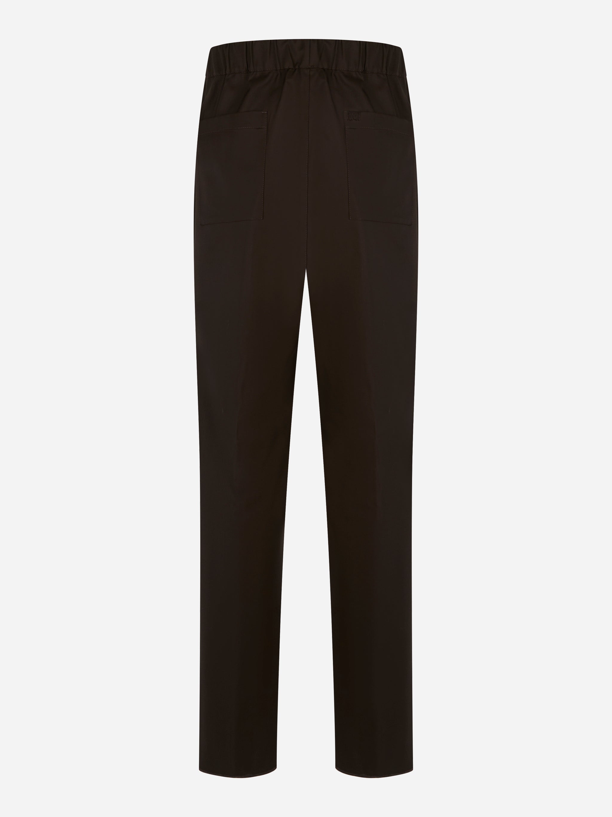 Pantalone Laneus loose fit in fresco lana color testa di moro - retro