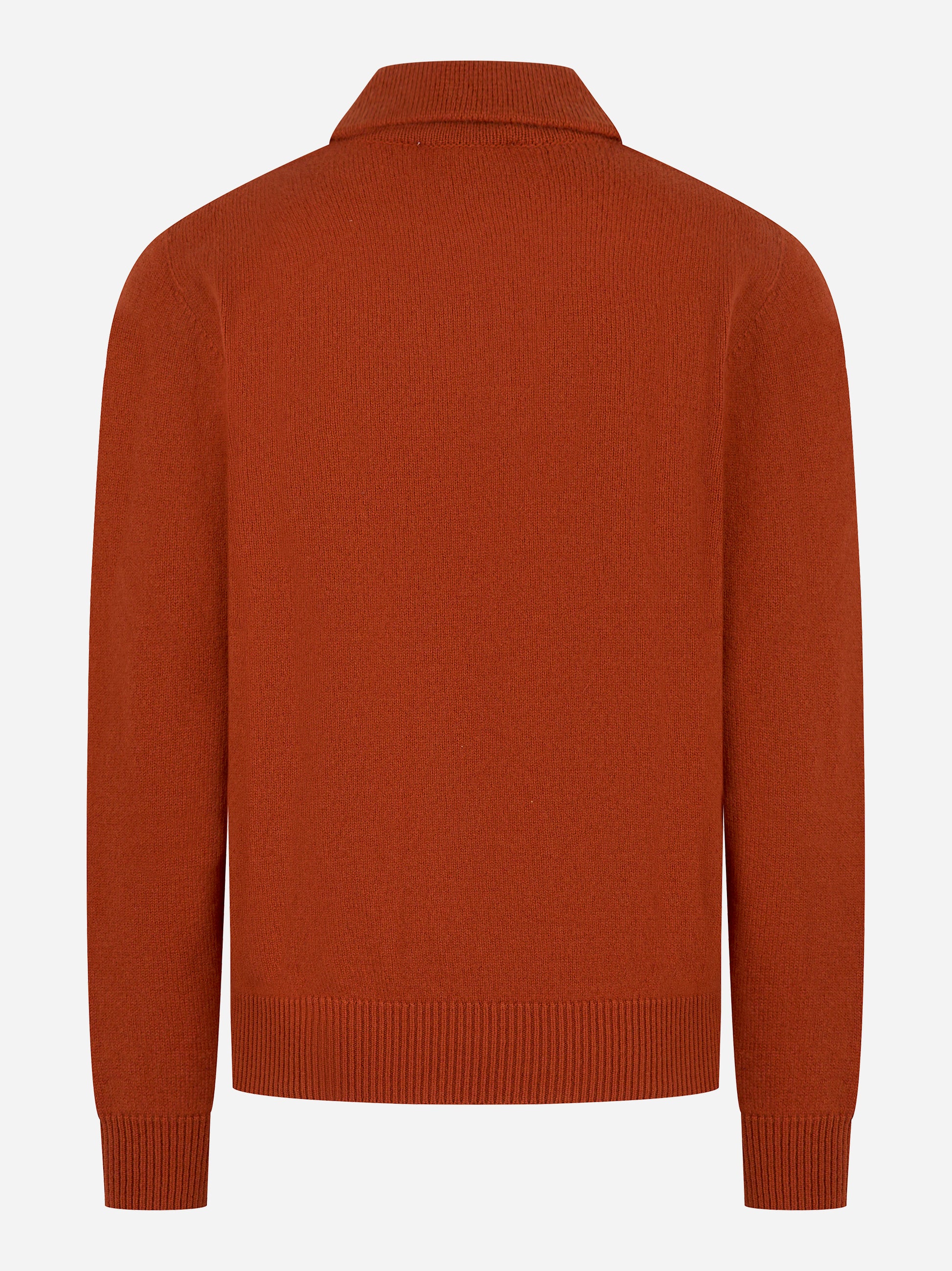 Polo ruggine in lana merinos e cashmere LANEUS retro