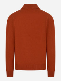 Polo ruggine in lana merinos e cashmere LANEUS retro
