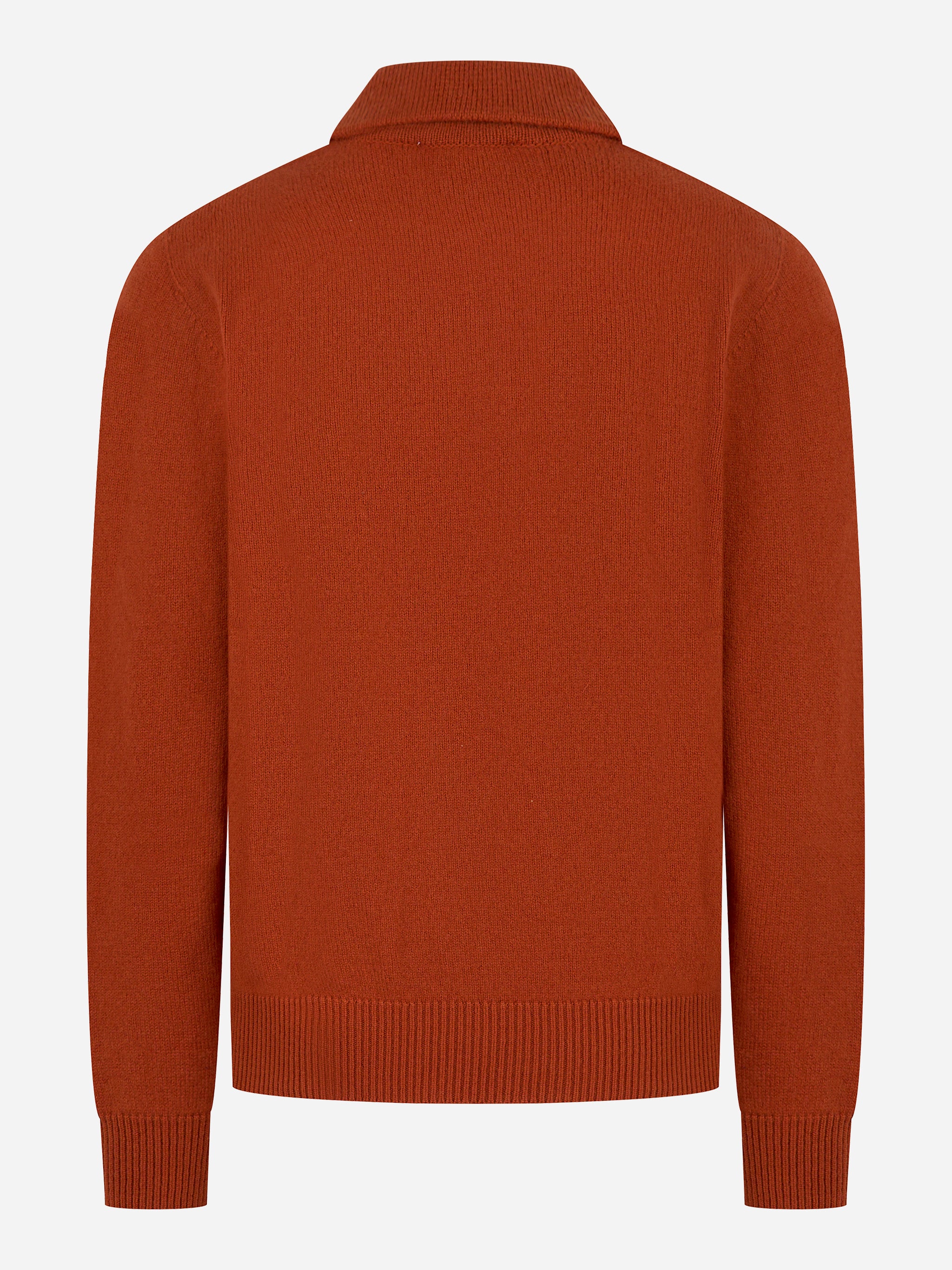 Polo ruggine in lana merinos e cashmere LANEUS retro
