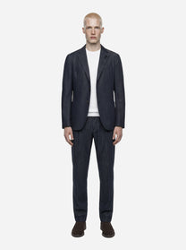 Abito monopetto in denim light blu