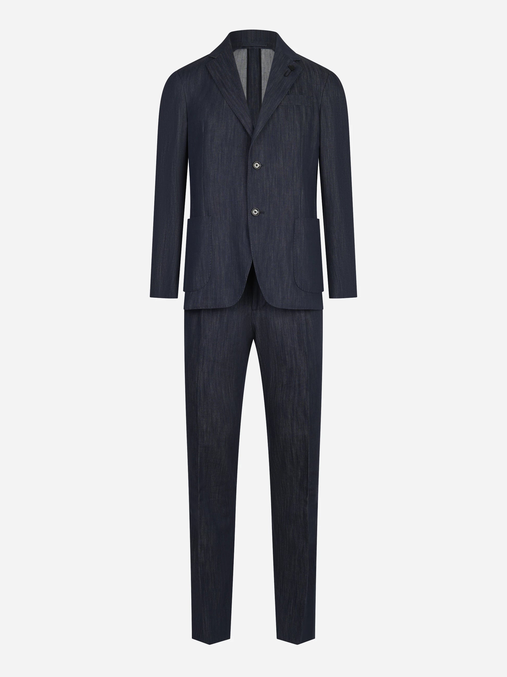 Abito monopetto in denim light blu