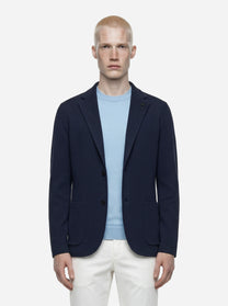 Giacca maglia blu in cotone