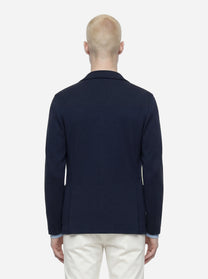 Giacca maglia blu in cotone