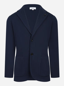 Giacca maglia blu in cotone