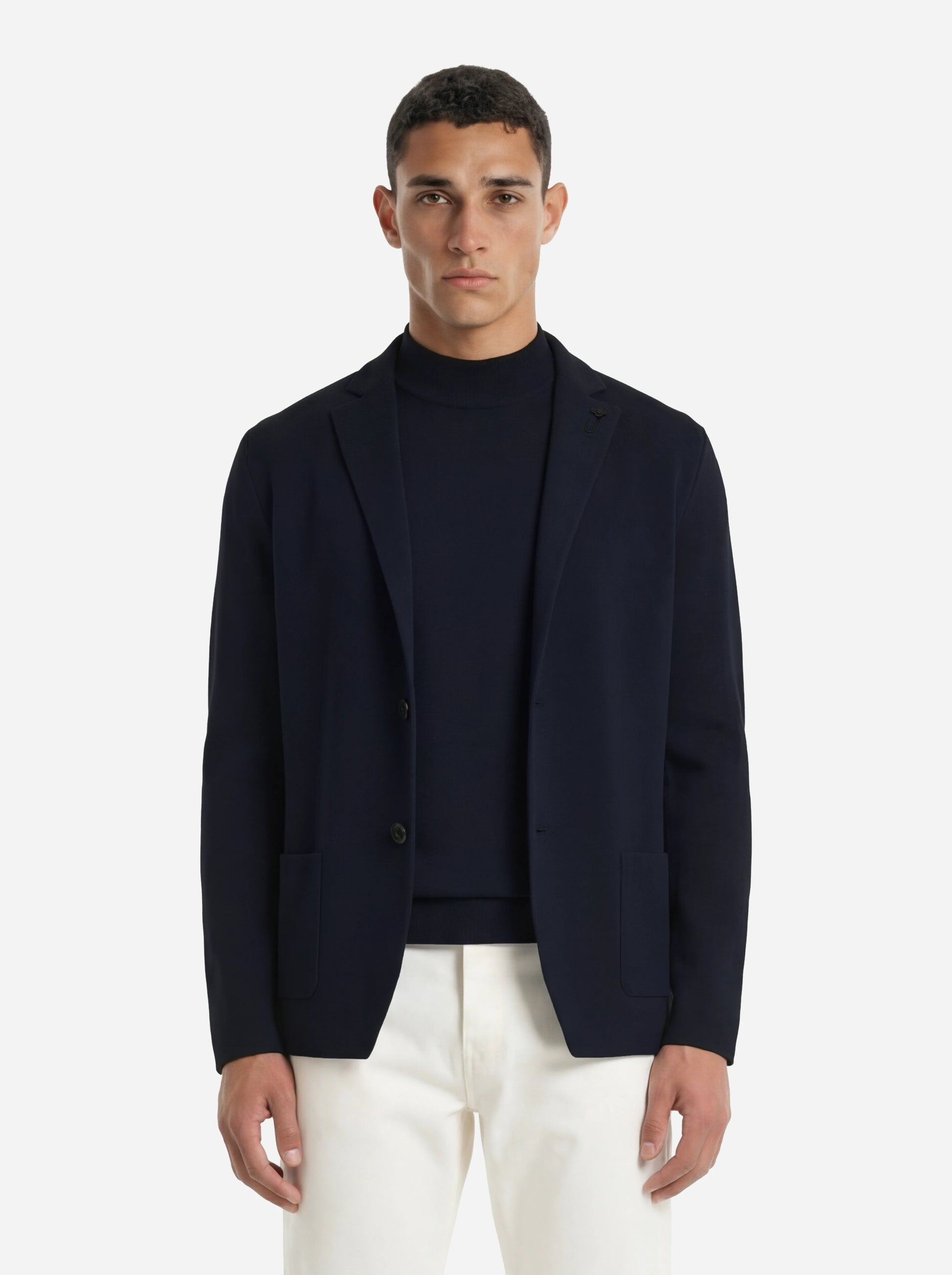 Giacca maglia in cotone blu