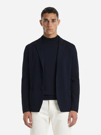 Giacca maglia in cotone blu