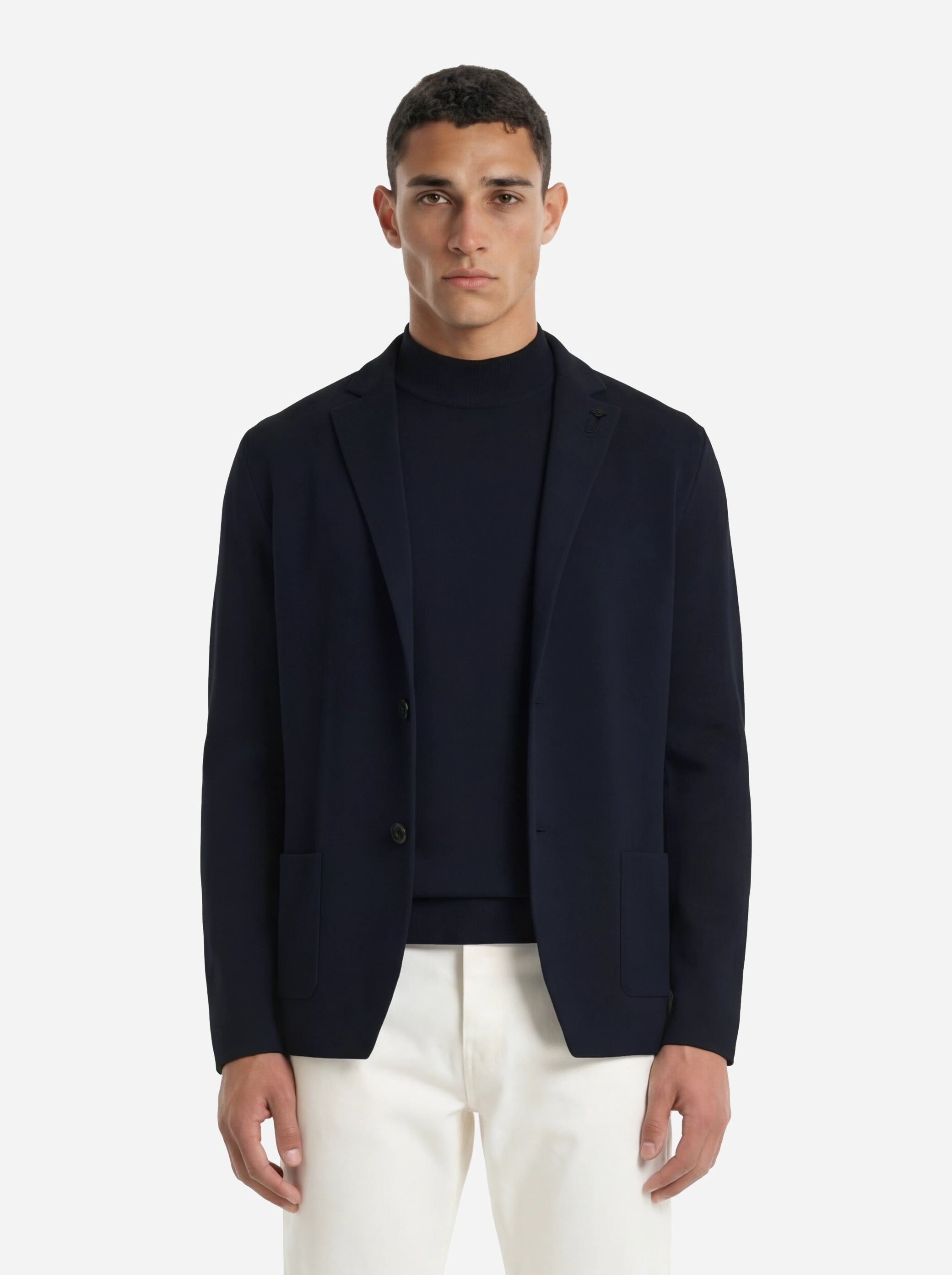 Giacca maglia in cotone blu