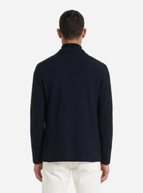 Giacca maglia in cotone blu