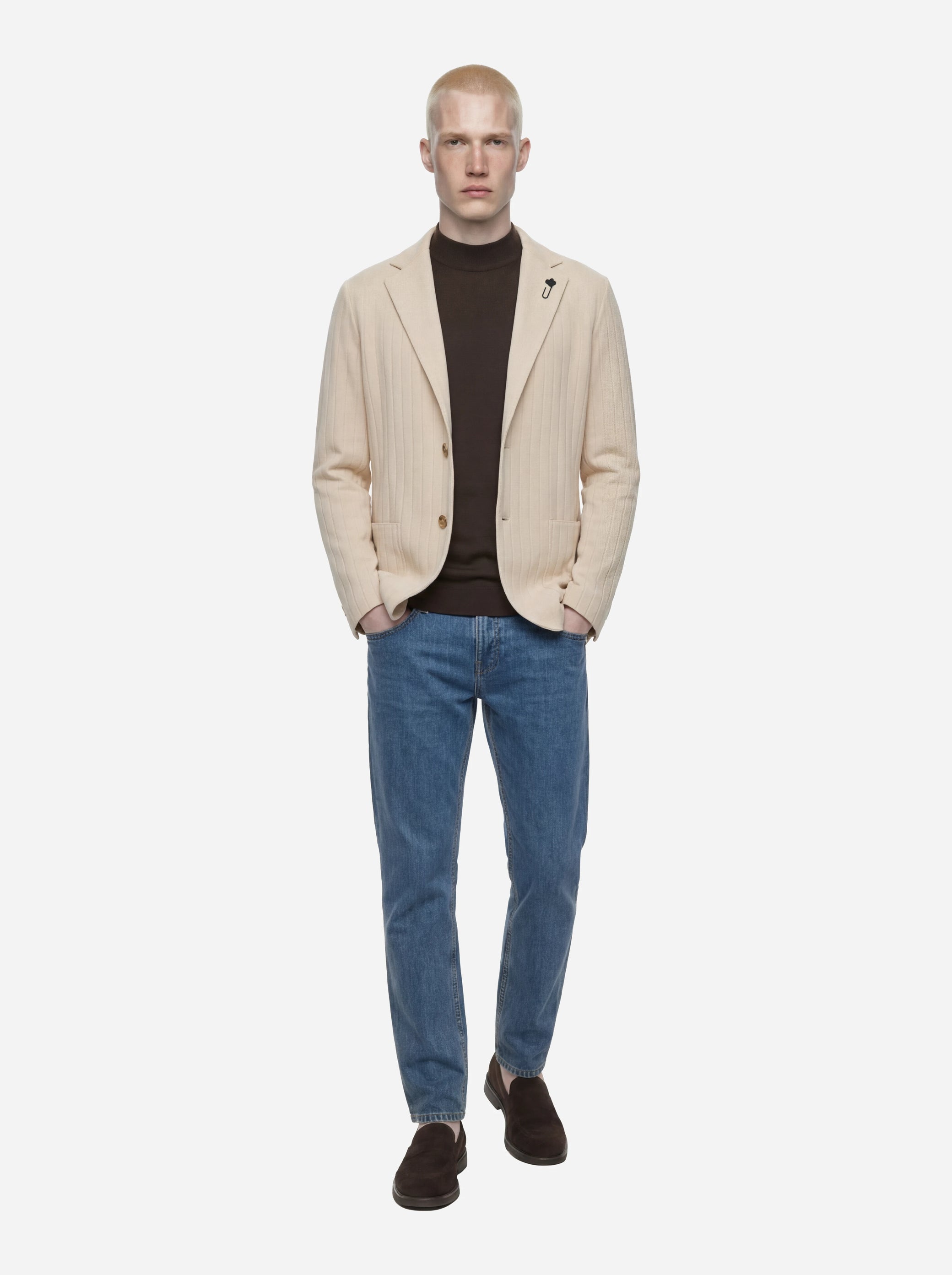 Giacca Maglia in cotone beige
