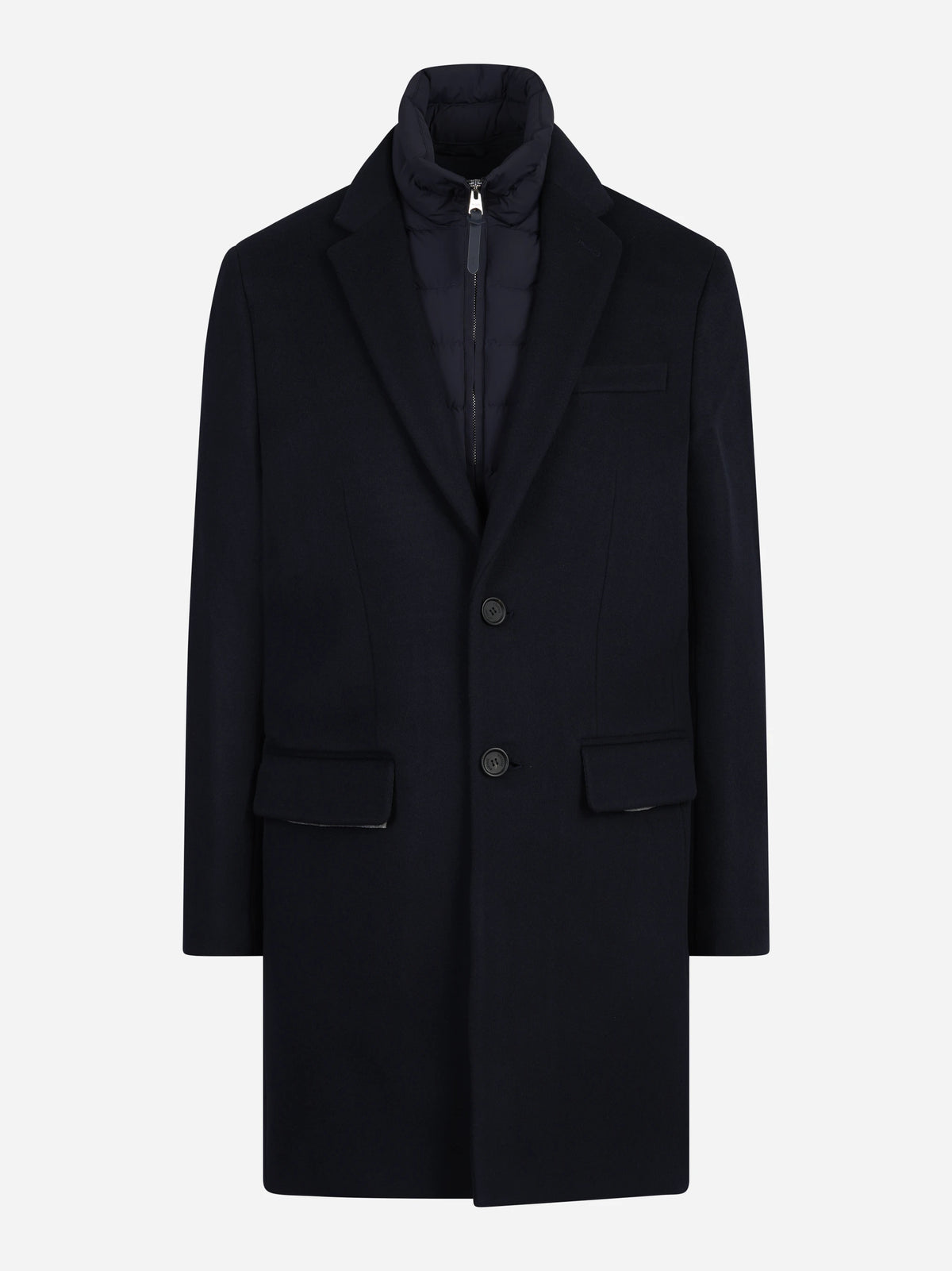 Cappotto 3-in-1 Skai in lana vergine blu - vista frontale
