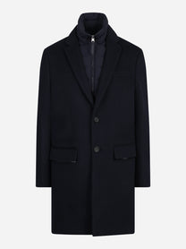 Cappotto 3-in-1 Skai in lana vergine blu - vista frontale