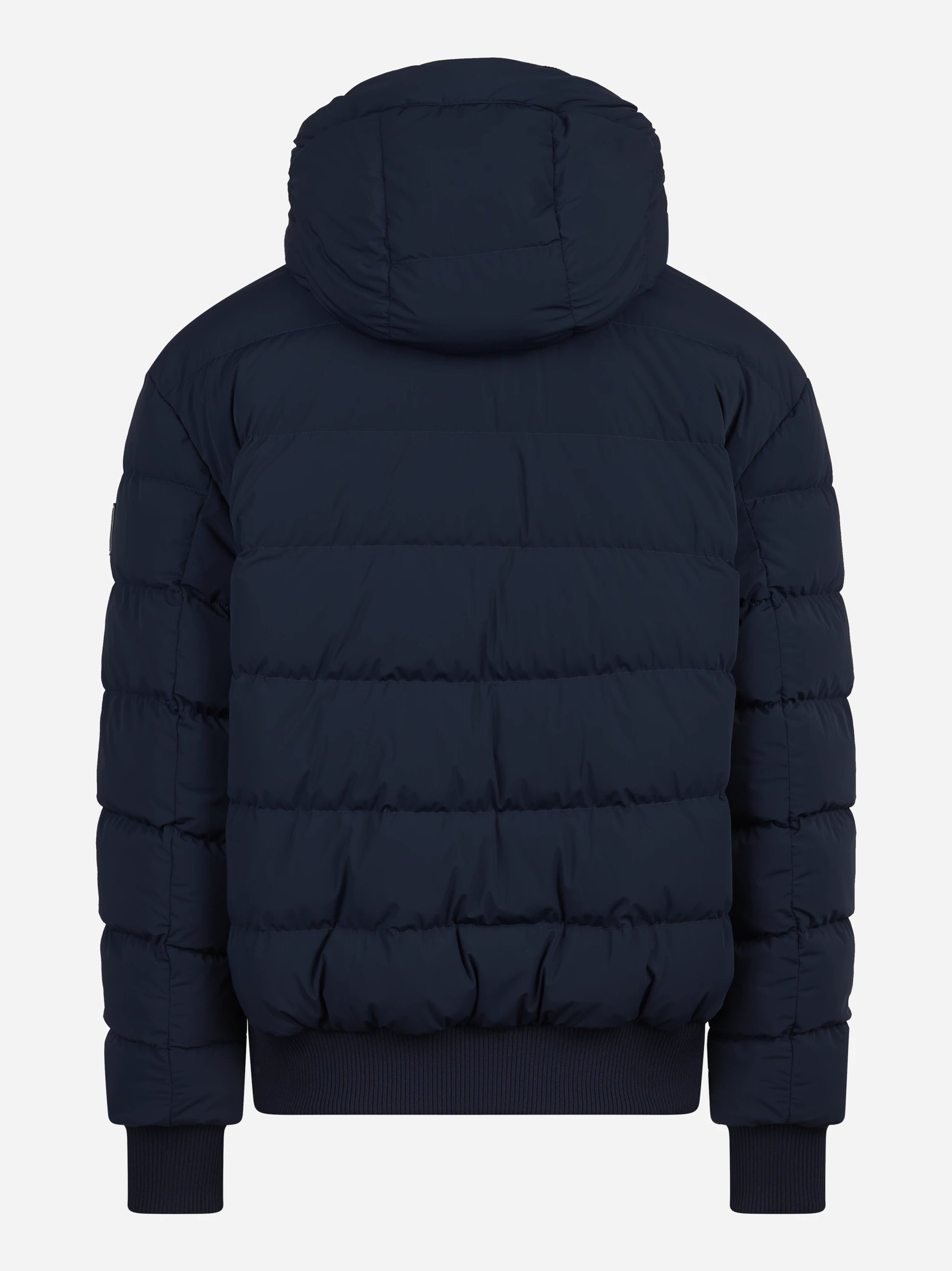 Piumino reversibile Niko in lana nero e blu - dettaglio tessuto