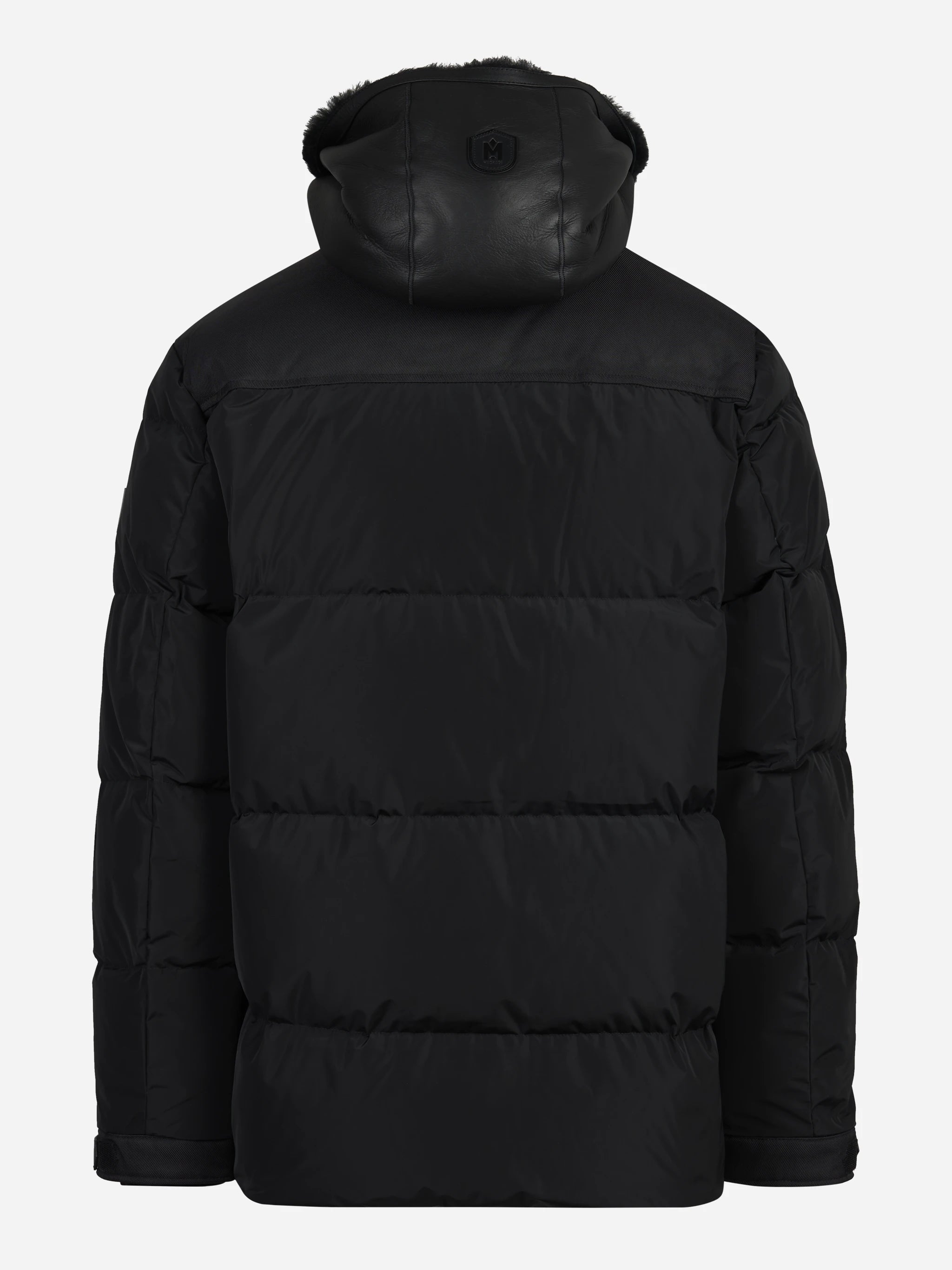 Piumino Riley con inserto in shearling nero - vista posteriore