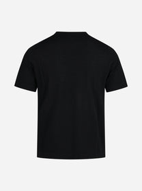 Maglia girocollo a maniche corte in lana nero - vista posteriore