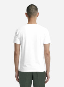 T-shirt Ossigeno in cotone stretch bianca - indossato, vista posteriore