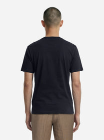 T-shirt Ossigeno in cotone stretch blu - indossato, vista posteriore