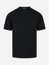T-shirt Ossigeno in cotone stretch nera - vista frontale