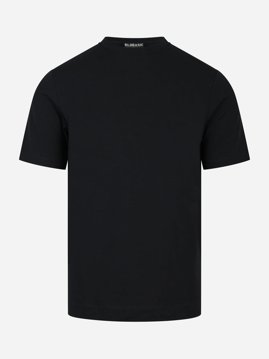 T-shirt Ossigeno in cotone stretch nera - vista frontale