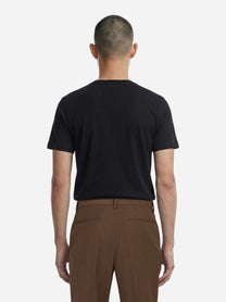 T-shirt Ossigeno in cotone stretch nera - indossato, vista posteriore
