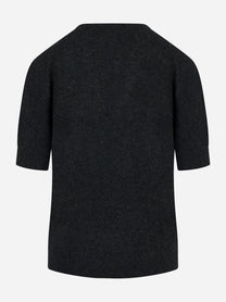Maglia manica corta in puro cashmere Universel Sport Chic colore antracite – vista posteriore