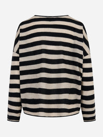 Retro della maglia a righe in cashmere con maniche lunghe - Universel Sport Chic
