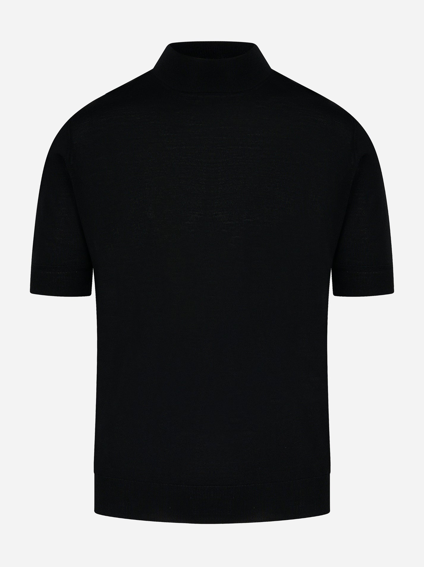 Maglia nera con collo lupetto in lana merinos PT TORINO - fronte